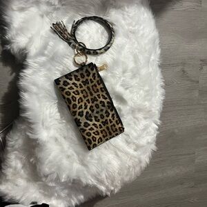 Leopard Print Wristlet Keychain